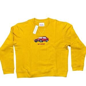NWT The Car Company Men's Medium Mustard Cotton Crewneck